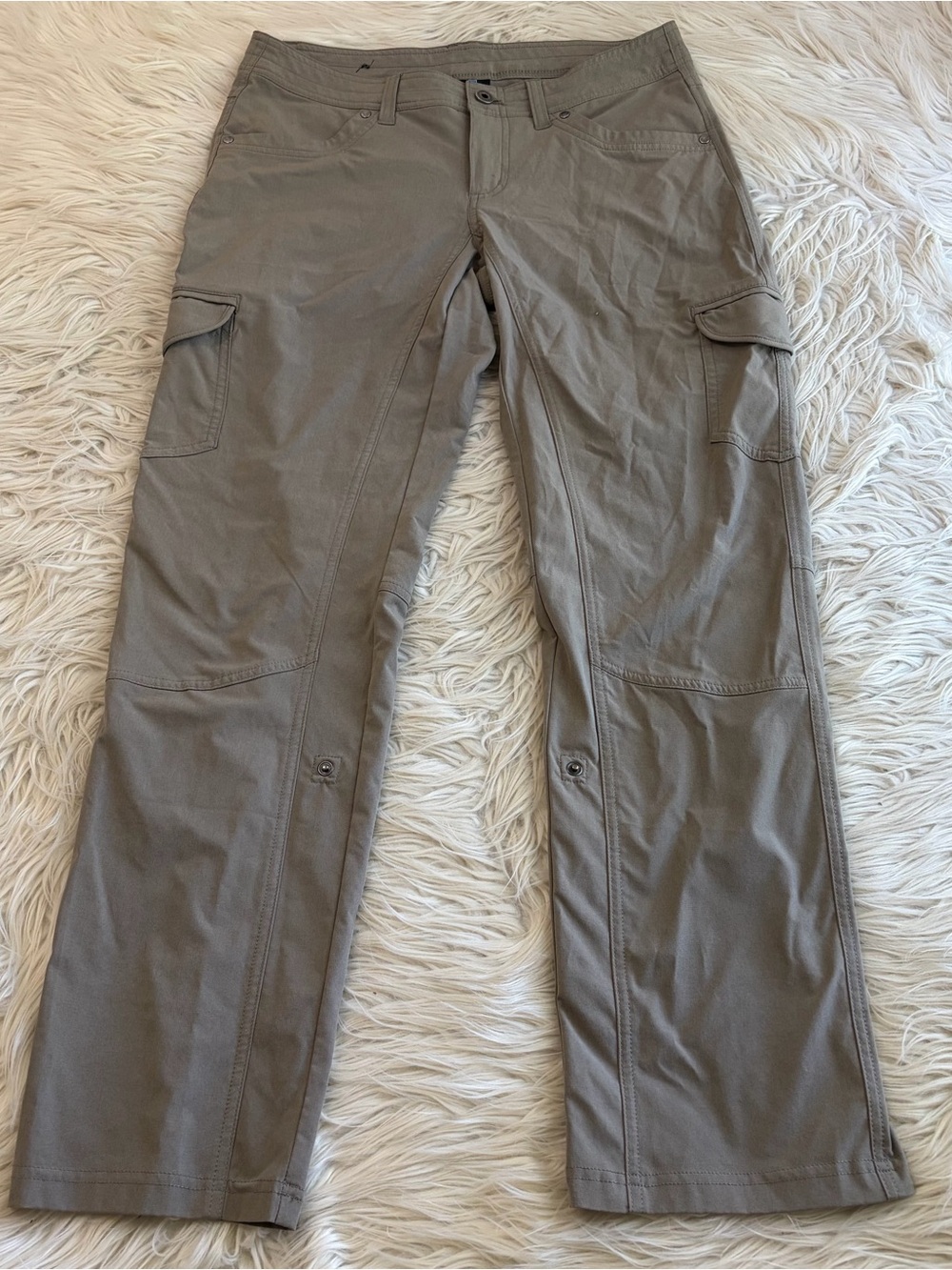 KUHL Womens Freeflex Roll Up Pants Beige Size 8 Short Cargo Gorpcore Lightweight